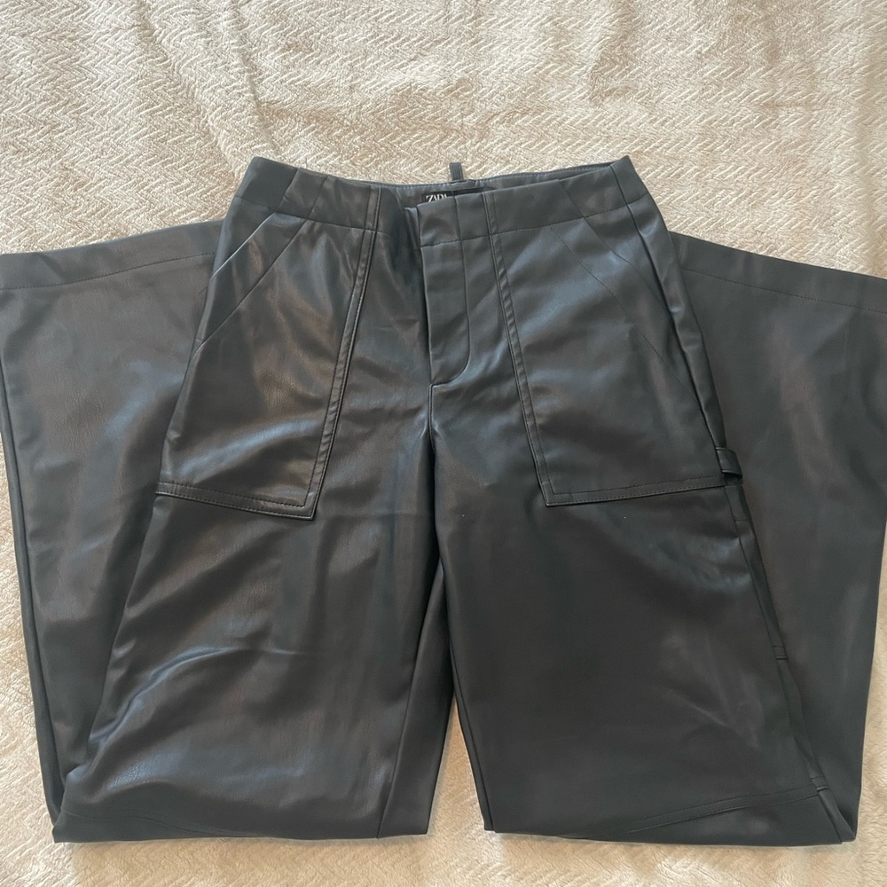 Zara Women’s Leather Carpenter Pants